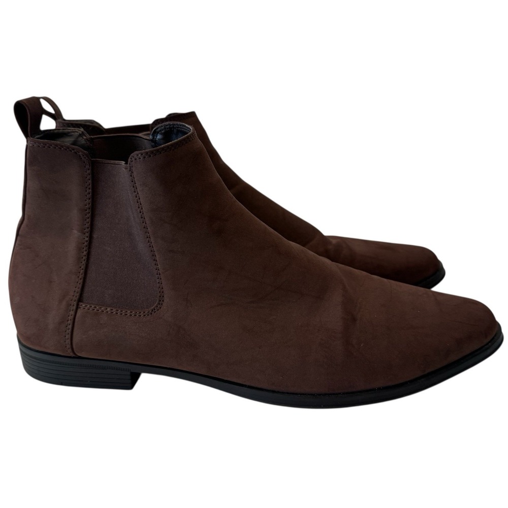 ASOS Design Chelsea Slip on Boots In Brown Suede Size 15 - Picture 2 of 10